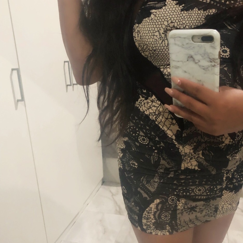 Black & nude dress